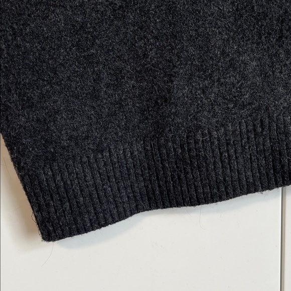 Mango Charcoal Grey Oversized Crewneck Wool Blend Sweater, Size M - Picture 5 of 11